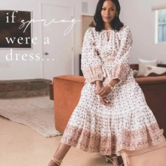 NWT Cleobella | Blakely Cotton Long Sleeve Midi Dress L - Picture 2 of 9